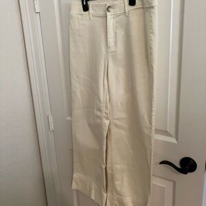 LOFT Cream Cotton Trousers